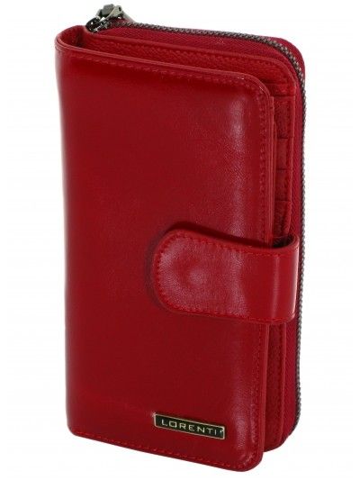 Mały portfel damski ze skóry LORENTI 76116 czerwony